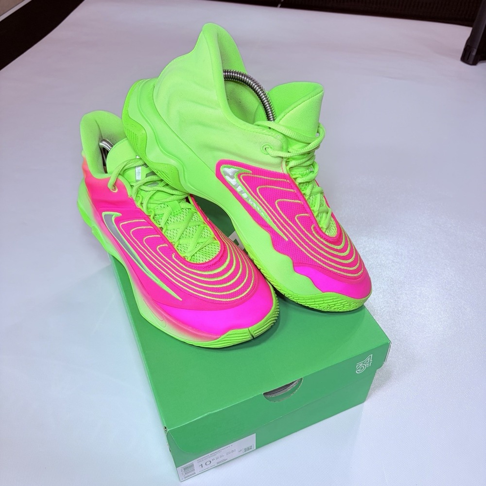 Nike Giannis Immortality 4 Basketball Shoes Mens 10.5 Lime Hyper Pink FQ3680-303